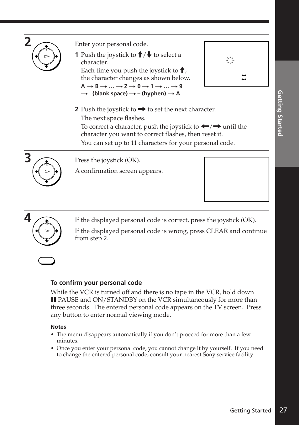 Getting started | Sony SLV-E730EX/UX User Manual | Page 27 / 64