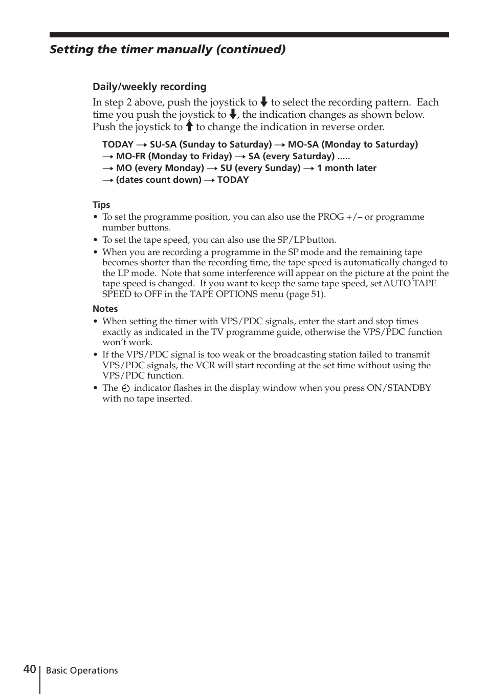 Sony SLV-E730EX/UX User Manual | Page 40 / 64