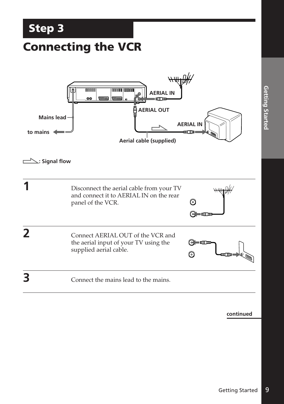 Connecting the vcr, Step 3 | Sony SLV-E730EX/UX User Manual | Page 9 / 64