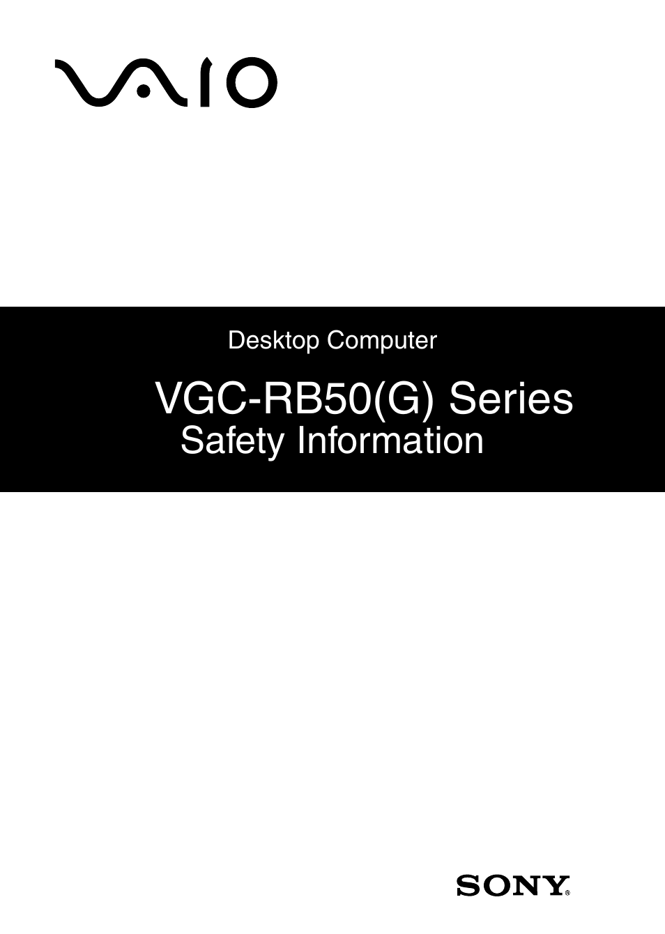 Sony VGC-RB50(G) User Manual | 12 pages