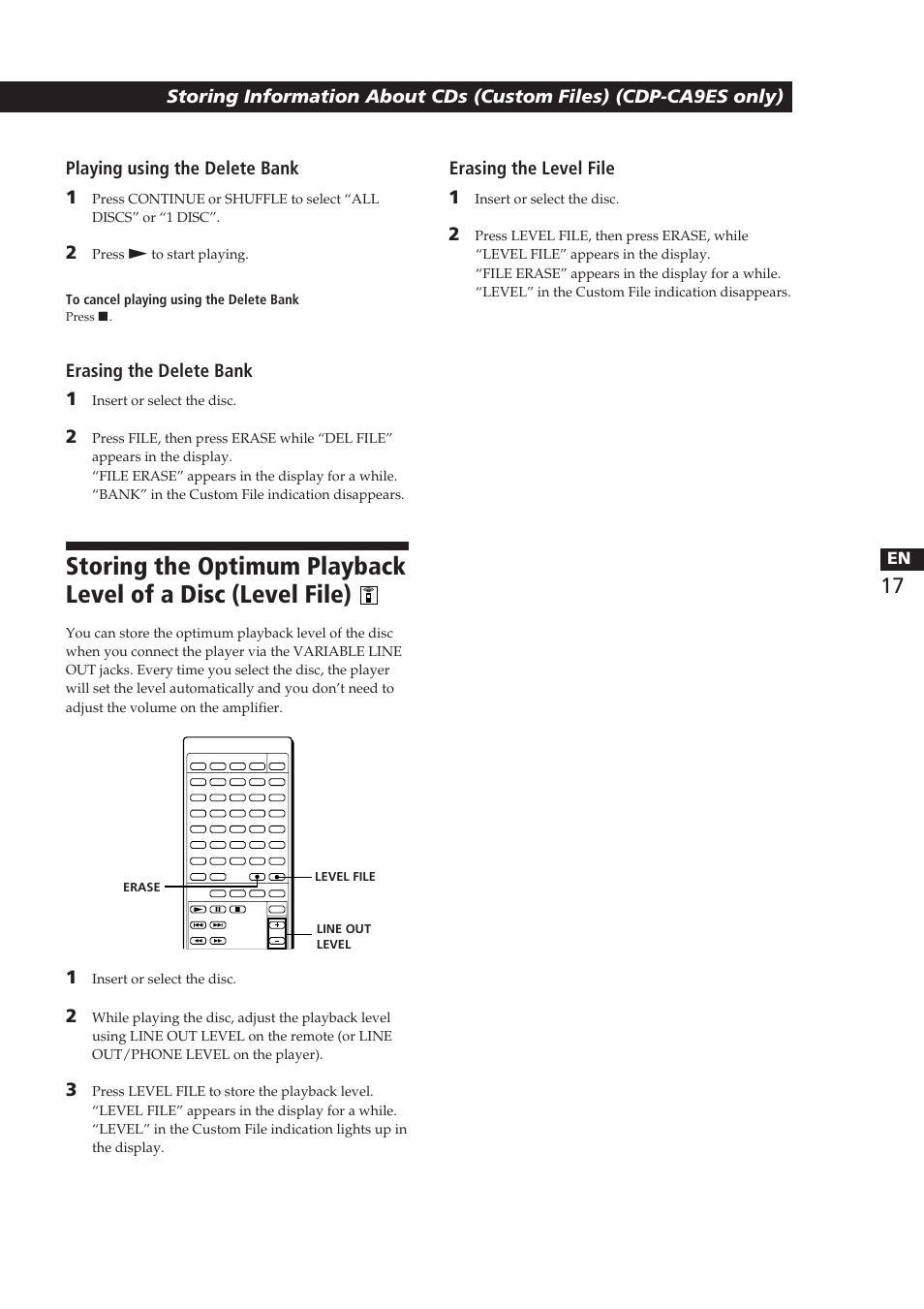 Sony CDP-CA8ES User Manual | Page 17 / 58