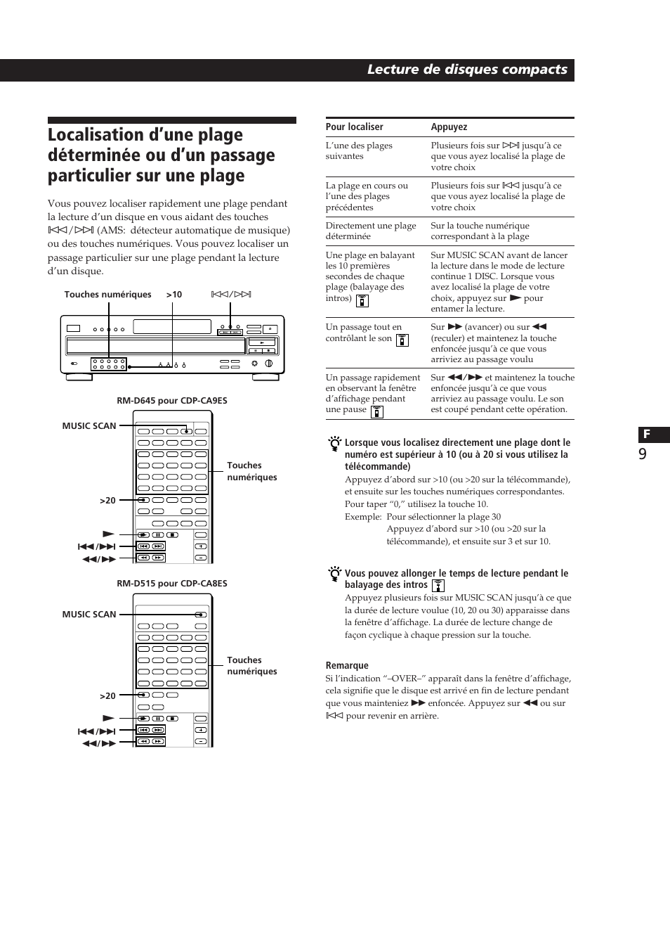 Lecture de disques compacts | Sony CDP-CA8ES User Manual | Page 28 / 58