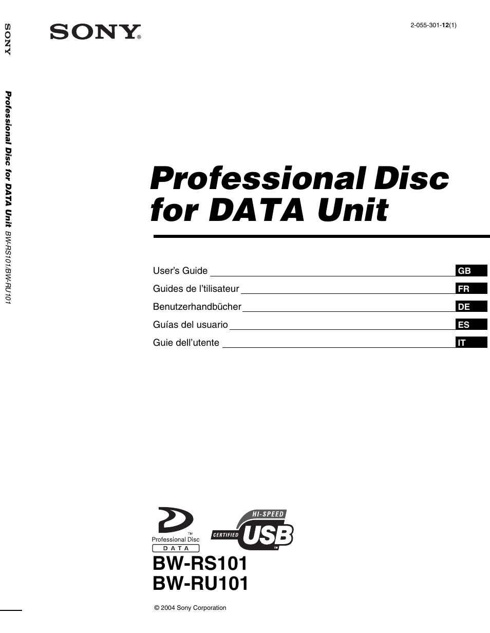 Sony BW-RS101 User Manual | 134 pages