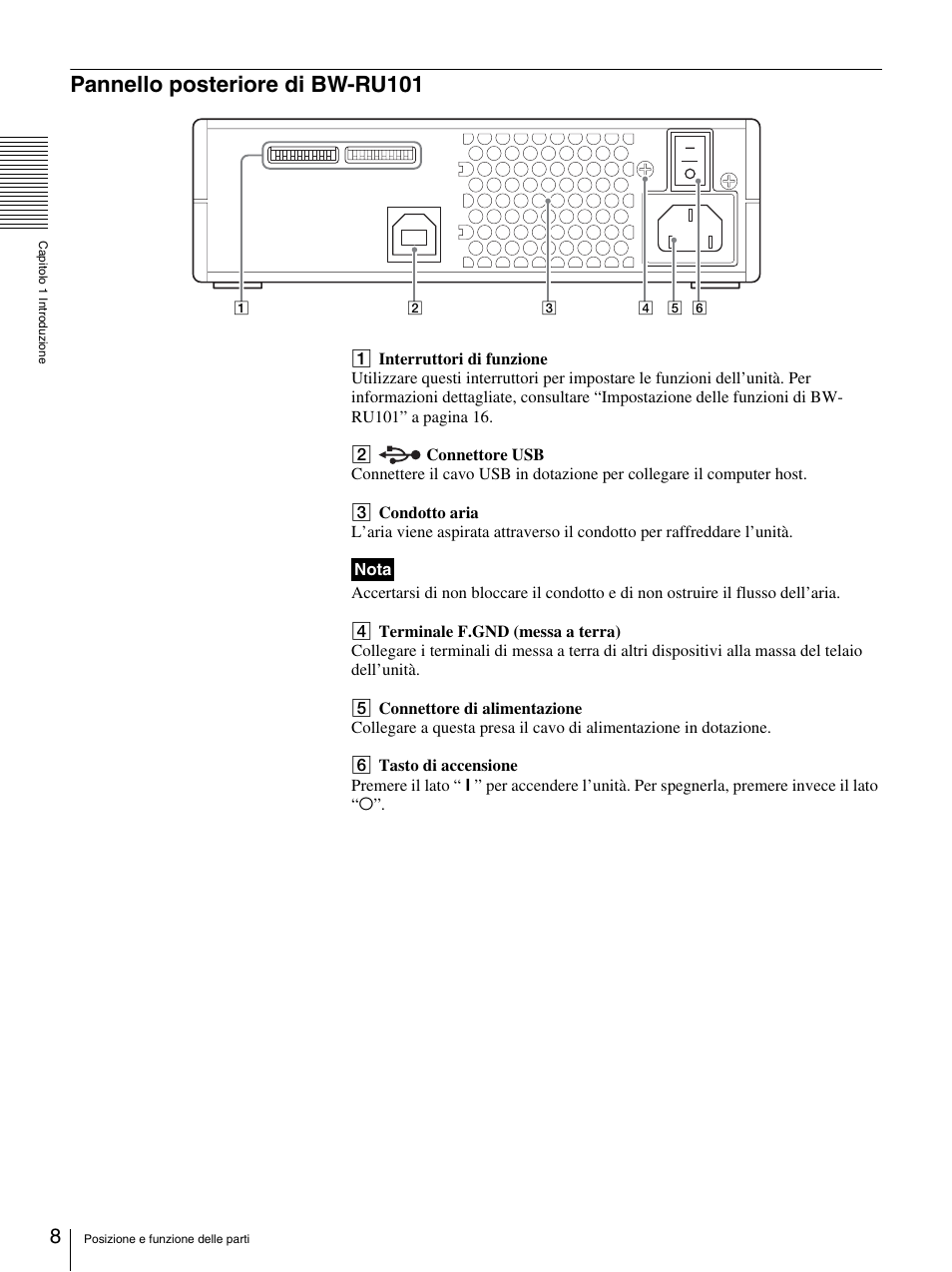 Pannello posteriore di bw-ru101 | Sony BW-RS101 User Manual | Page 114 / 134