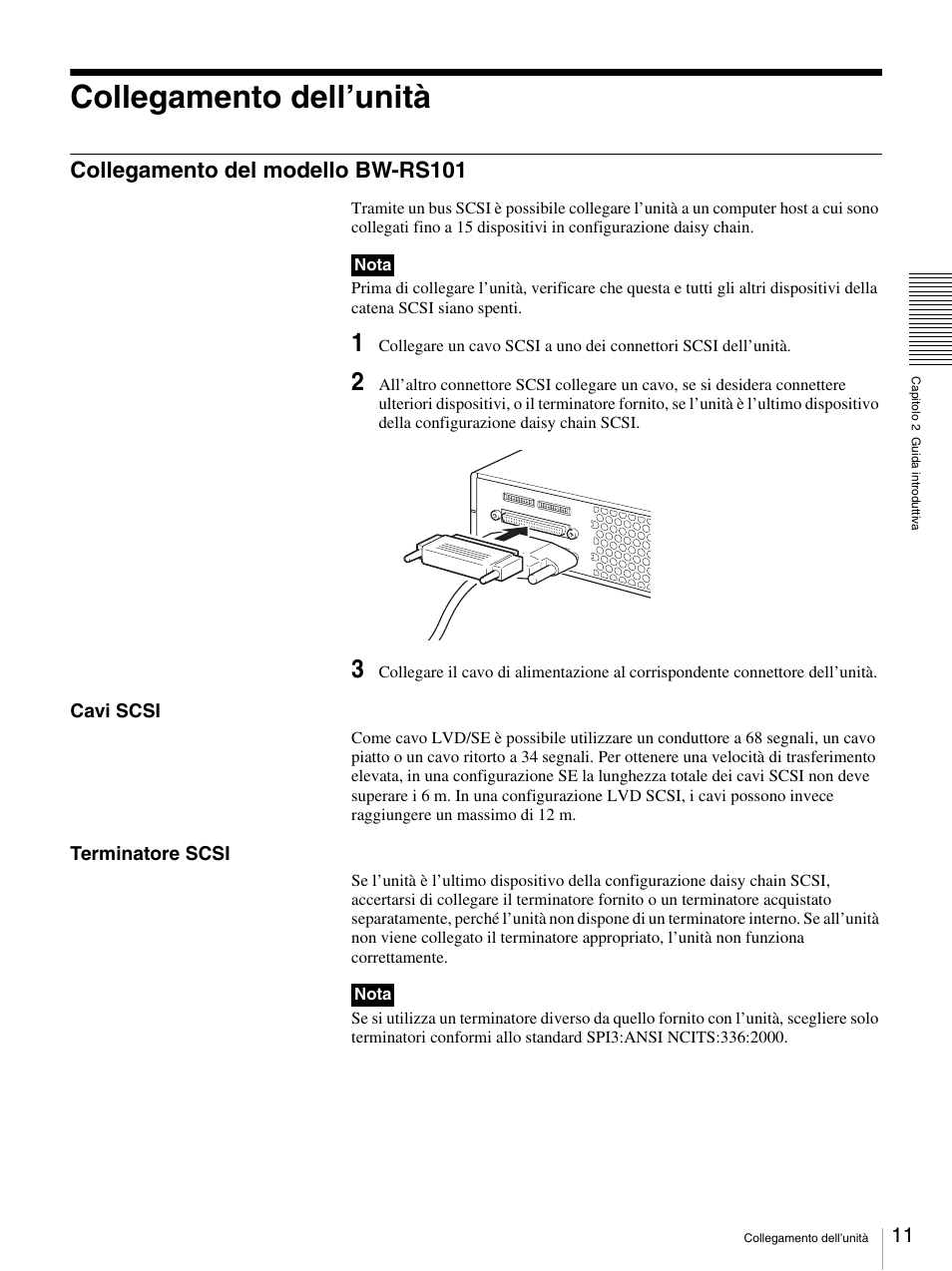 Collegamento dell’unità, Collegamento del modello bw-rs101 | Sony BW-RS101 User Manual | Page 117 / 134