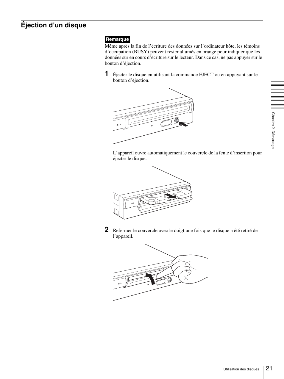 Éjection d’un disque | Sony BW-RS101 User Manual | Page 49 / 134