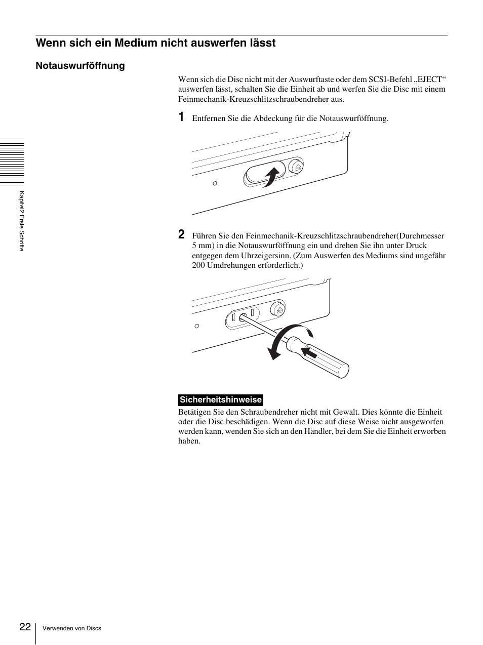 Wenn sich ein medium nicht auswerfen lässt | Sony BW-RS101 User Manual | Page 76 / 134