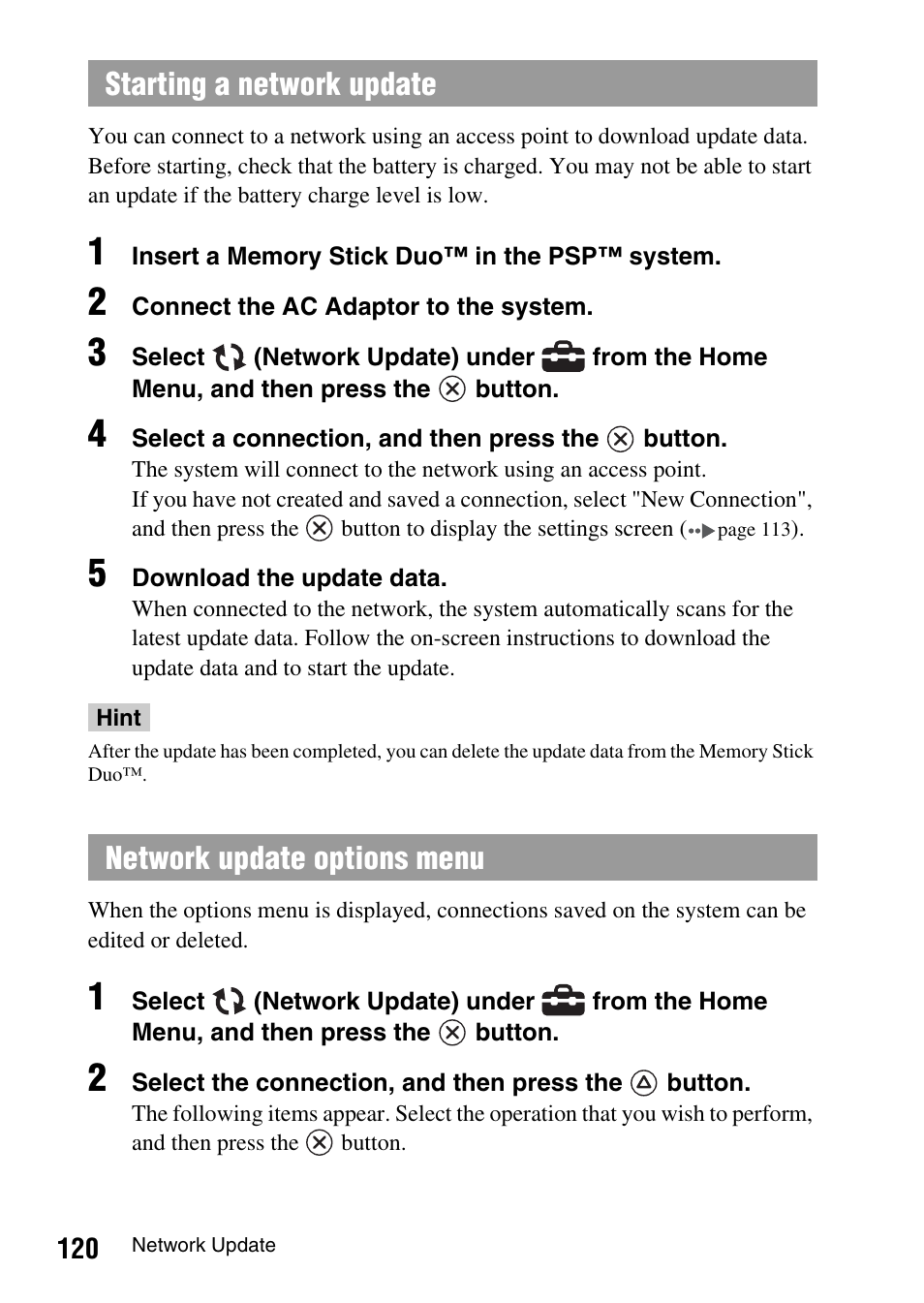 Sony PSP-1003 User Manual | Page 120 / 148