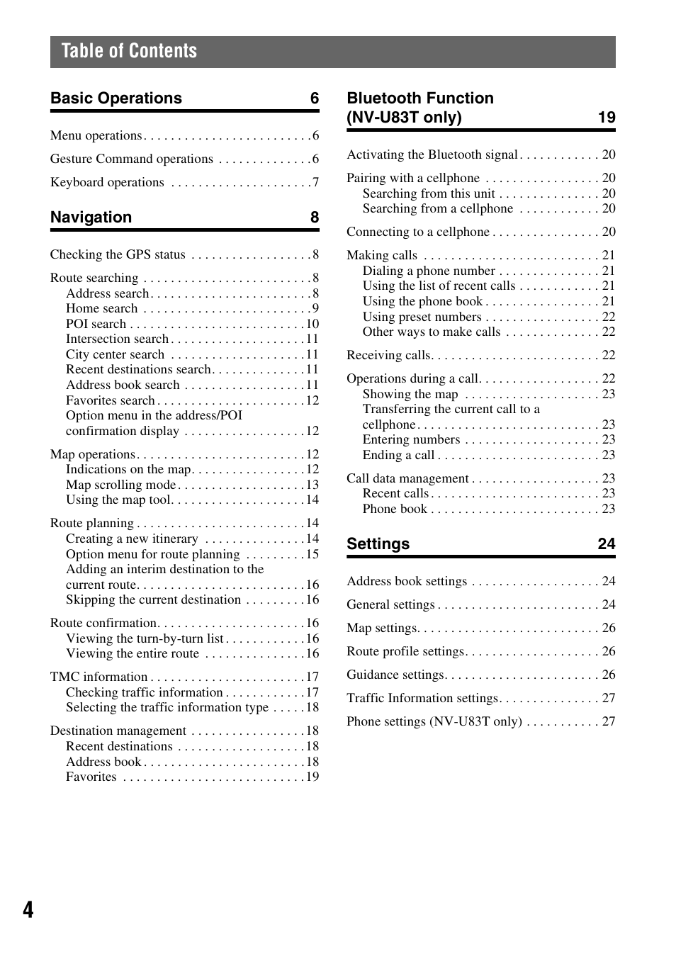 Sony NV-U83T User Manual | Page 4 / 31