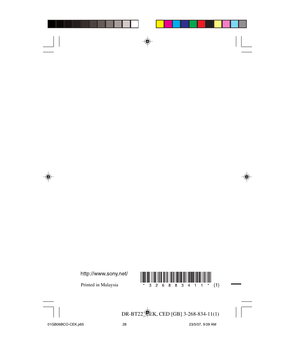 Sony DR BT22 User Manual | Page 28 / 28