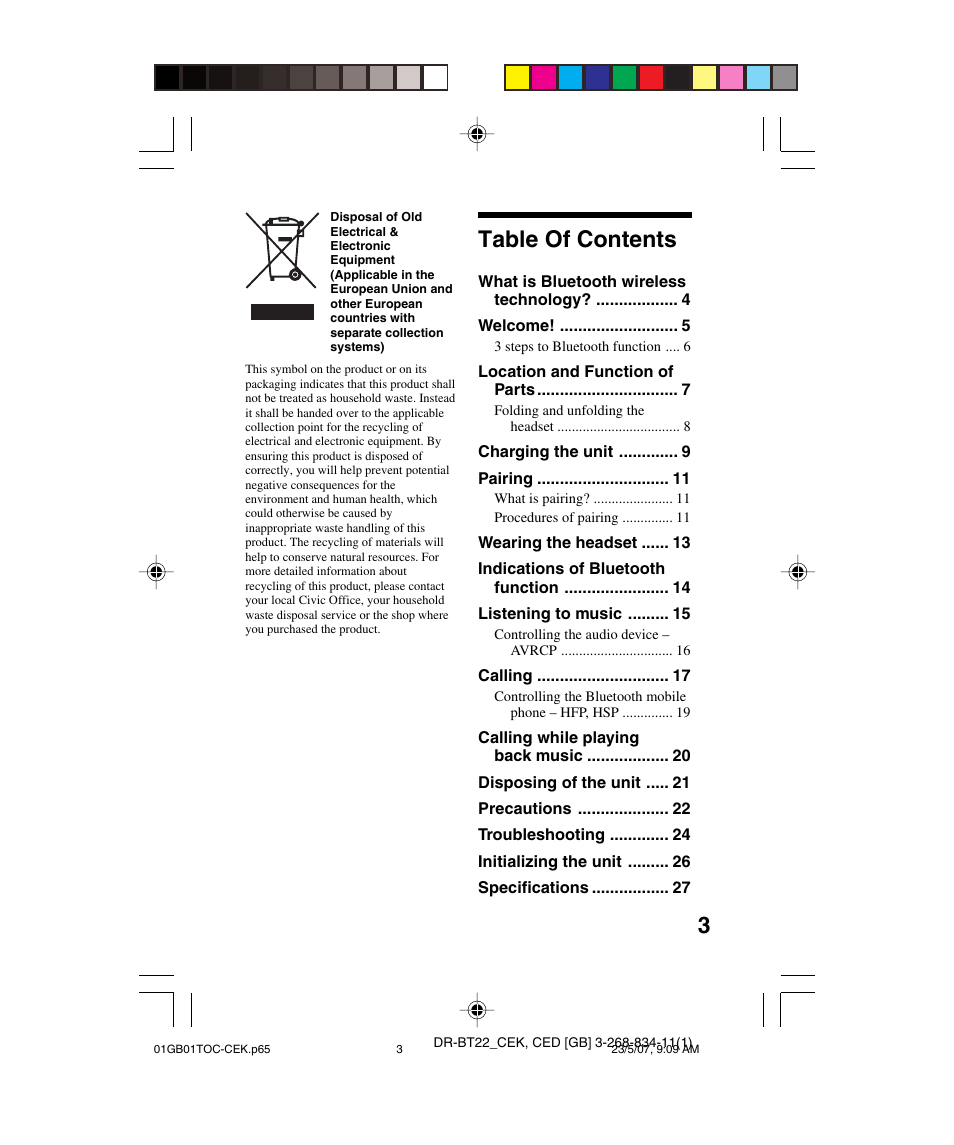 Sony DR BT22 User Manual | Page 3 / 28