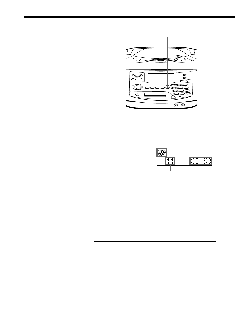 The cd player•the md player, Using the display | Sony MINIDISC ZS-M35 User Manual | Page 12 / 164