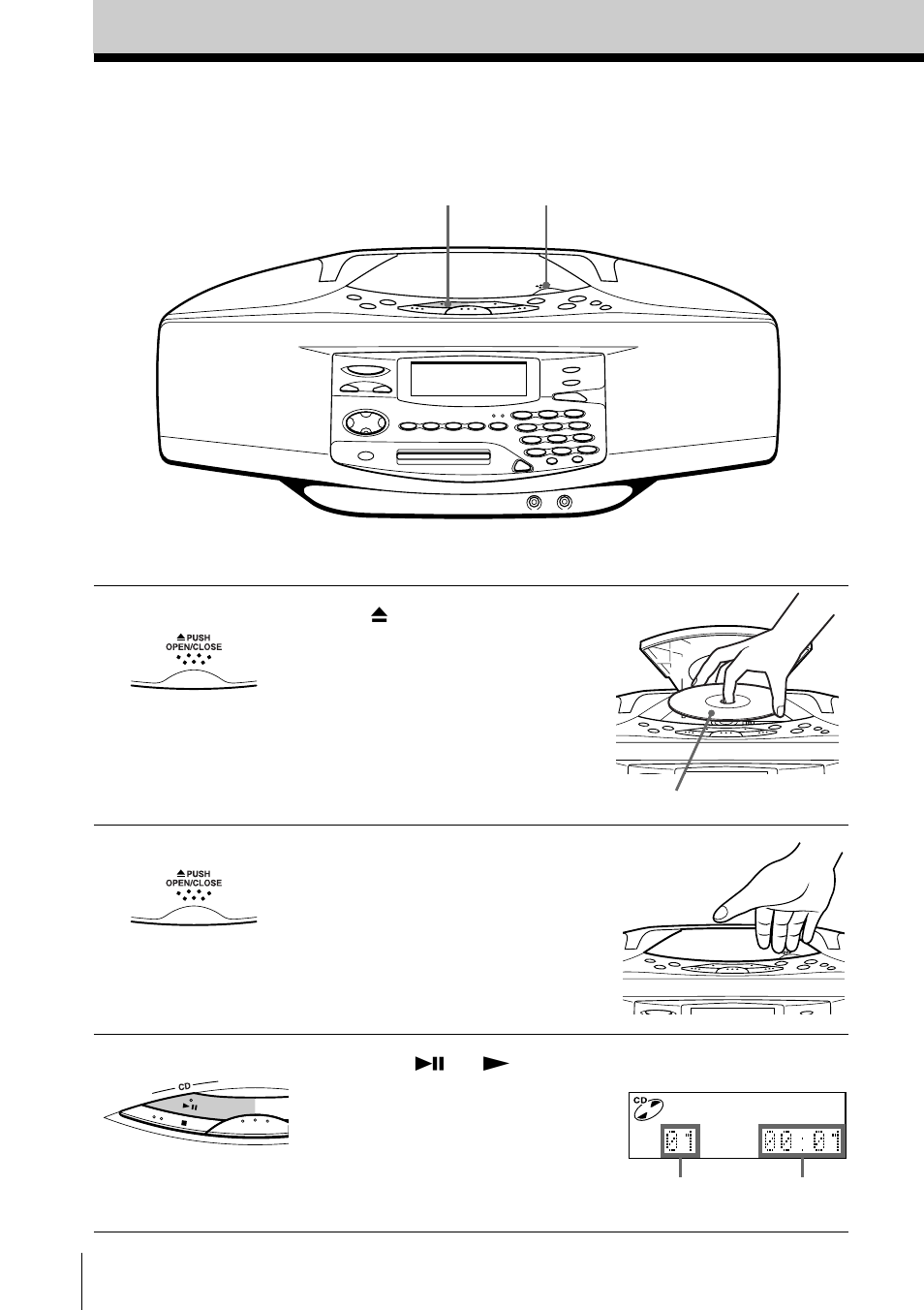 Basic operations, Playing a cd | Sony MINIDISC ZS-M35 User Manual | Page 4 / 164