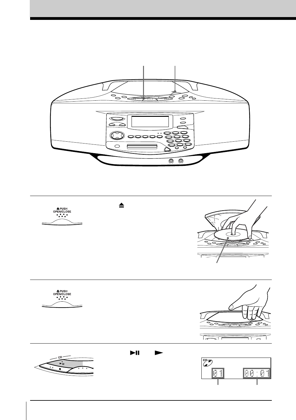 Operaciones básicas, Reproducción de cd | Sony MINIDISC ZS-M35 User Manual | Page 86 / 164