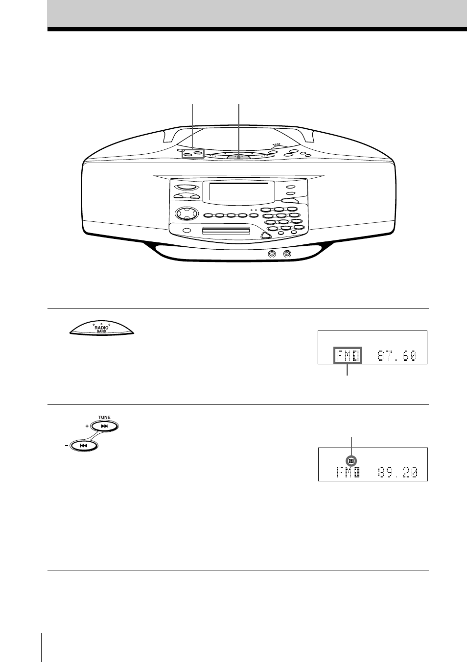 Recepción de la radio | Sony MINIDISC ZS-M35 User Manual | Page 92 / 164