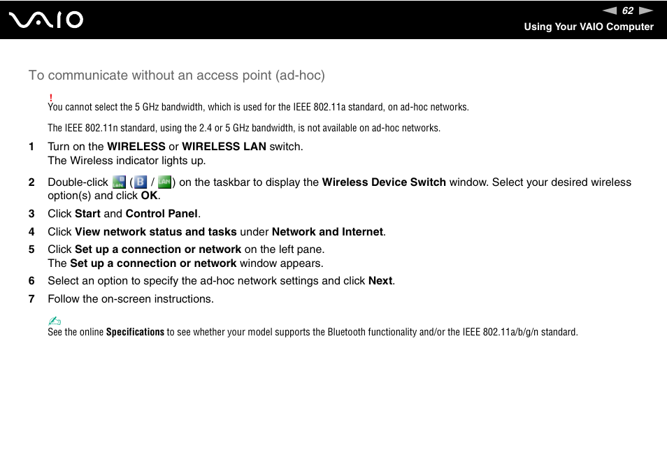 Sony VGN-CR100 User Manual | Page 62 / 194