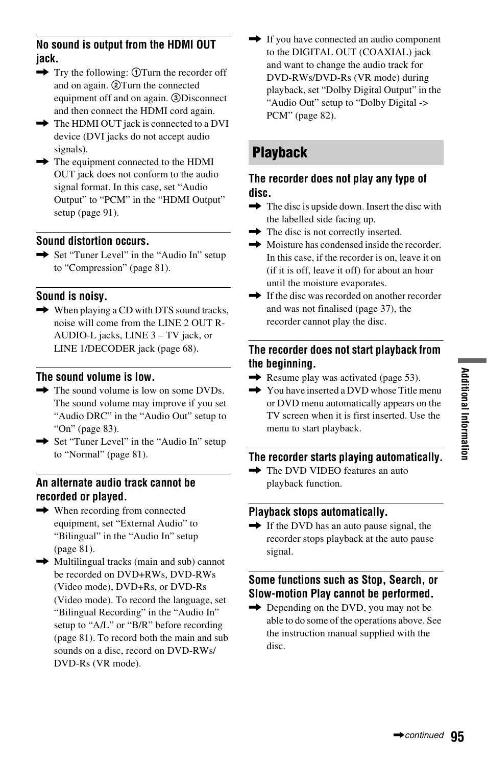 Playback | Sony RDR-GX350 User Manual | Page 95 / 112
