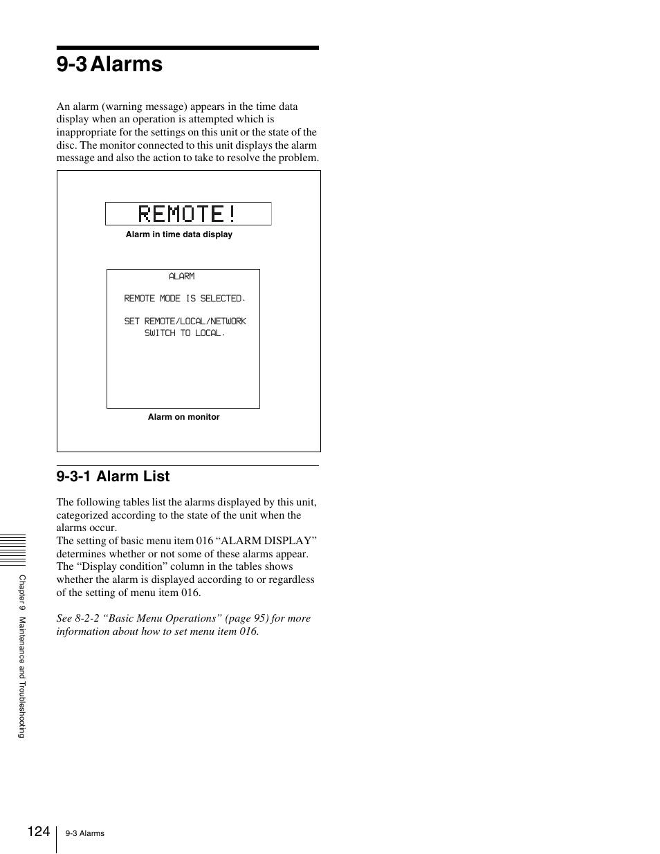 3 alarms, 3-1 alarm list | Sony XDCAM PDW-1500 User Manual | Page 124 / 142