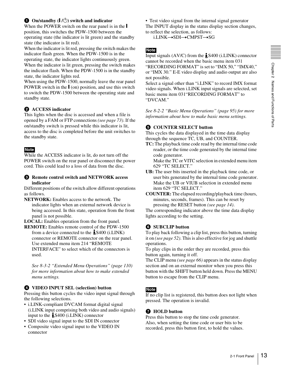 Sony XDCAM PDW-1500 User Manual | Page 13 / 142