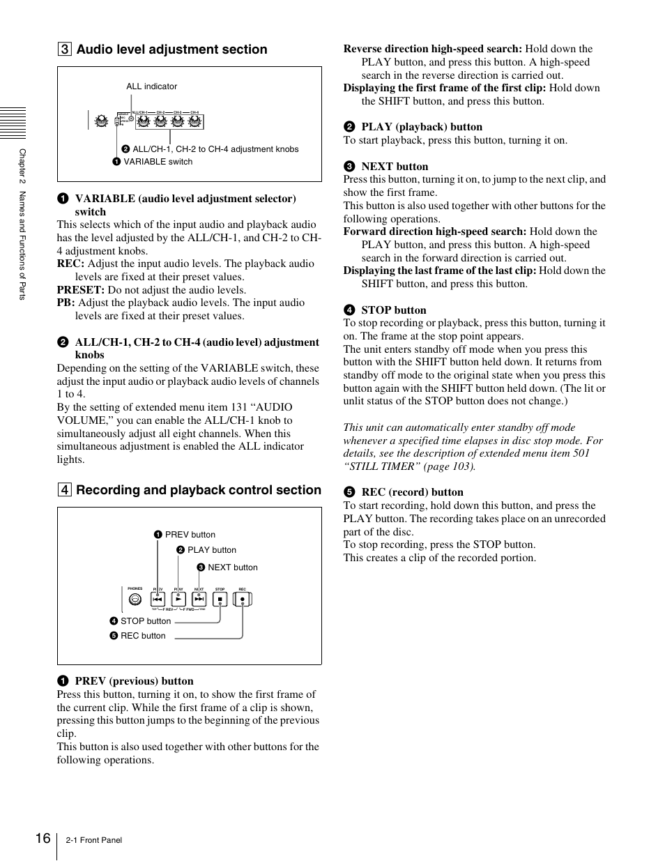 Sony XDCAM PDW-1500 User Manual | Page 16 / 142