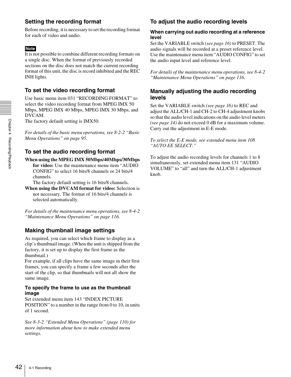 Sony XDCAM PDW-1500 User Manual | Page 42 / 142