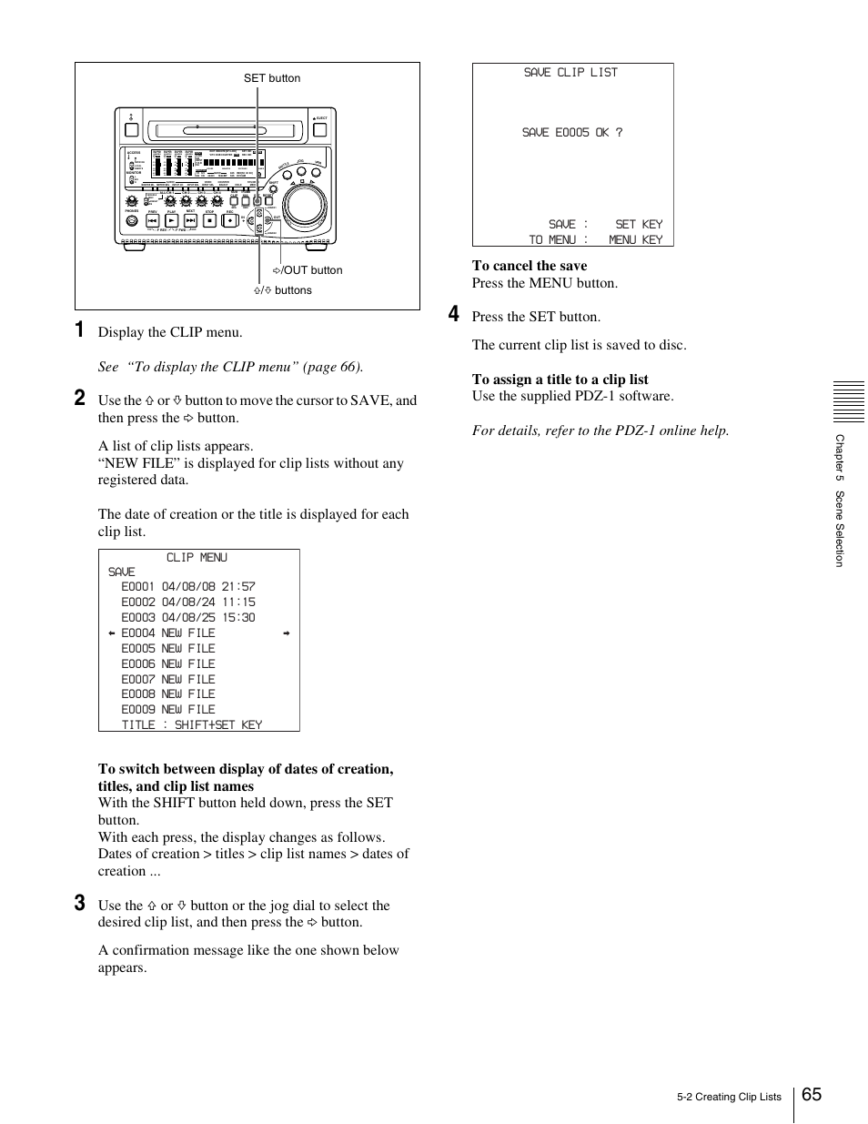 Set button g/out button f/f buttons | Sony XDCAM PDW-1500 User Manual | Page 65 / 142