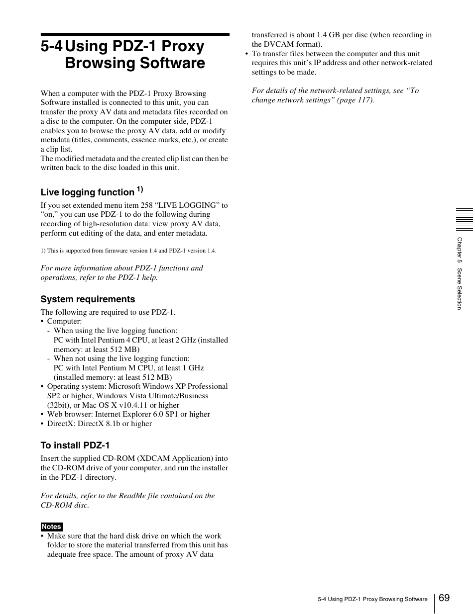 4 using pdz-1 proxy browsing software | Sony XDCAM PDW-1500 User Manual | Page 69 / 142
