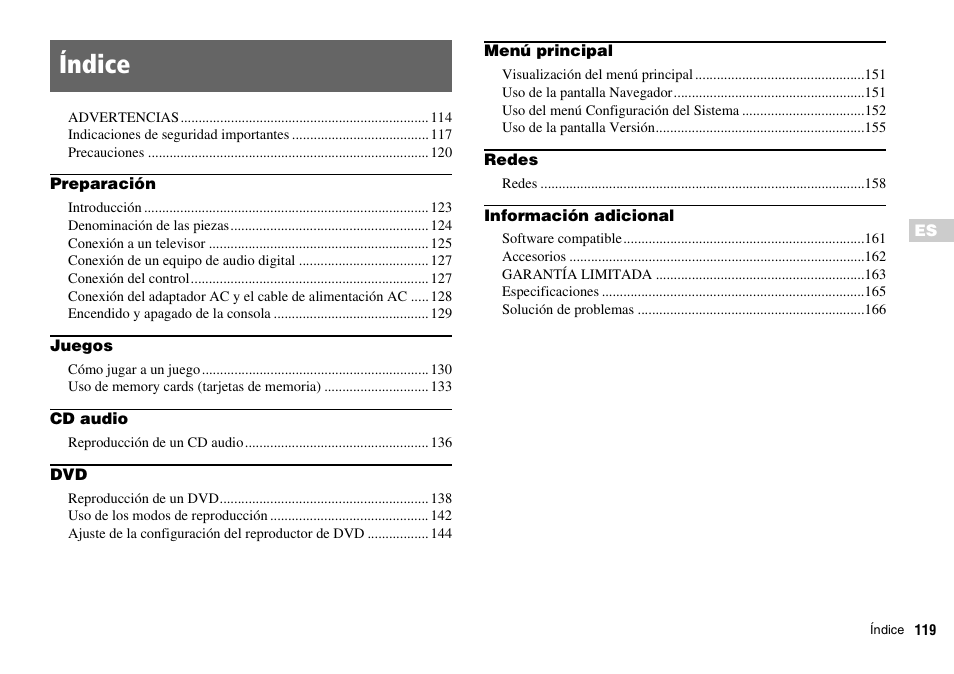 Índice | Sony SCPH-70011 User Manual | Page 119 / 172