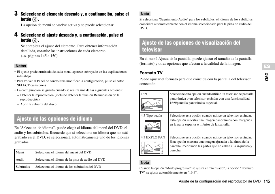 Ajuste de las opciones de idioma | Sony SCPH-70011 User Manual | Page 145 / 172