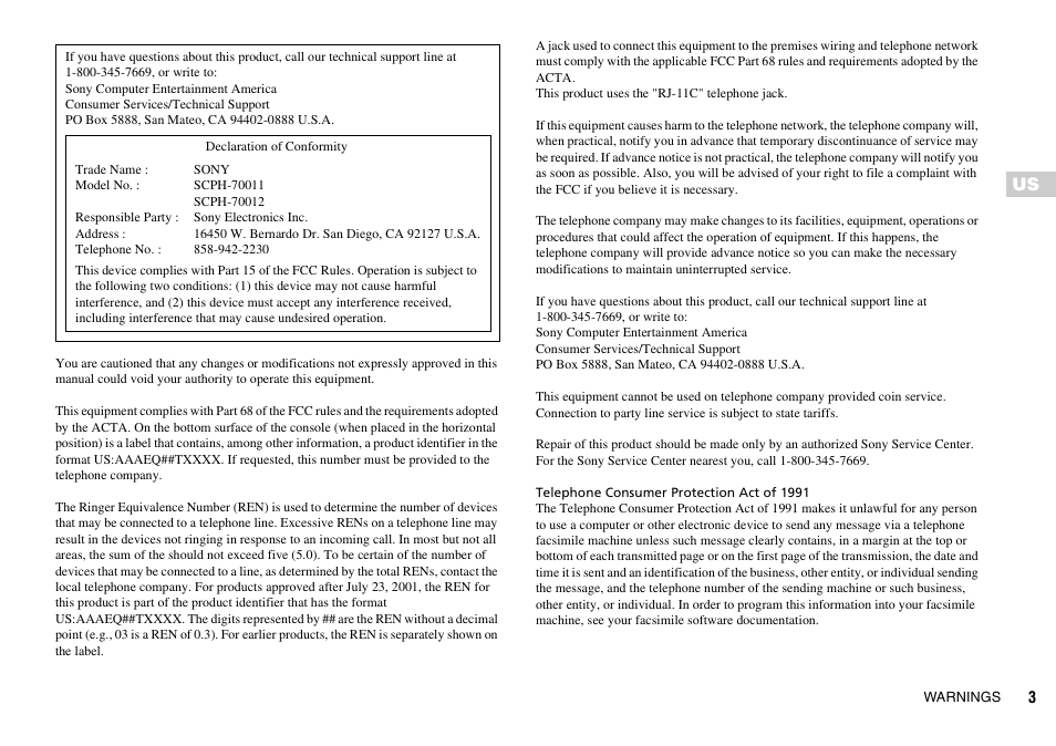 Sony SCPH-70011 User Manual | Page 3 / 172