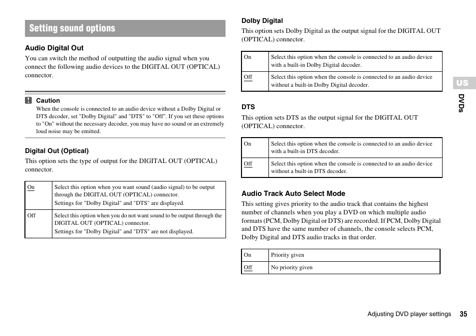 Setting sound options | Sony SCPH-70011 User Manual | Page 35 / 172