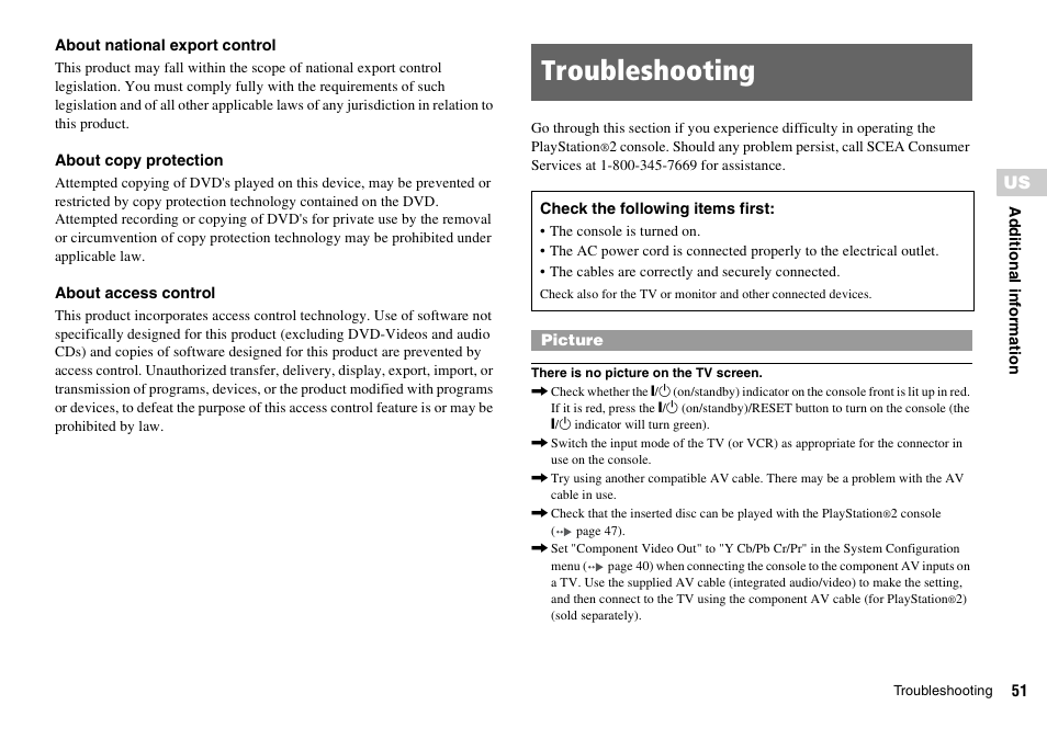 Troubleshooting | Sony SCPH-70011 User Manual | Page 51 / 172