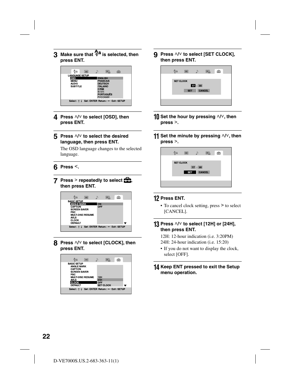 Sony D-VE7000S User Manual | Page 22 / 60