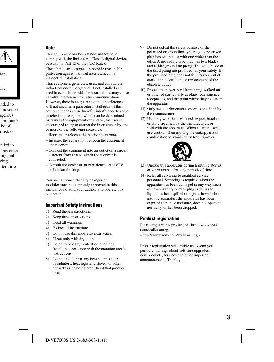 Sony D-VE7000S User Manual | Page 3 / 60