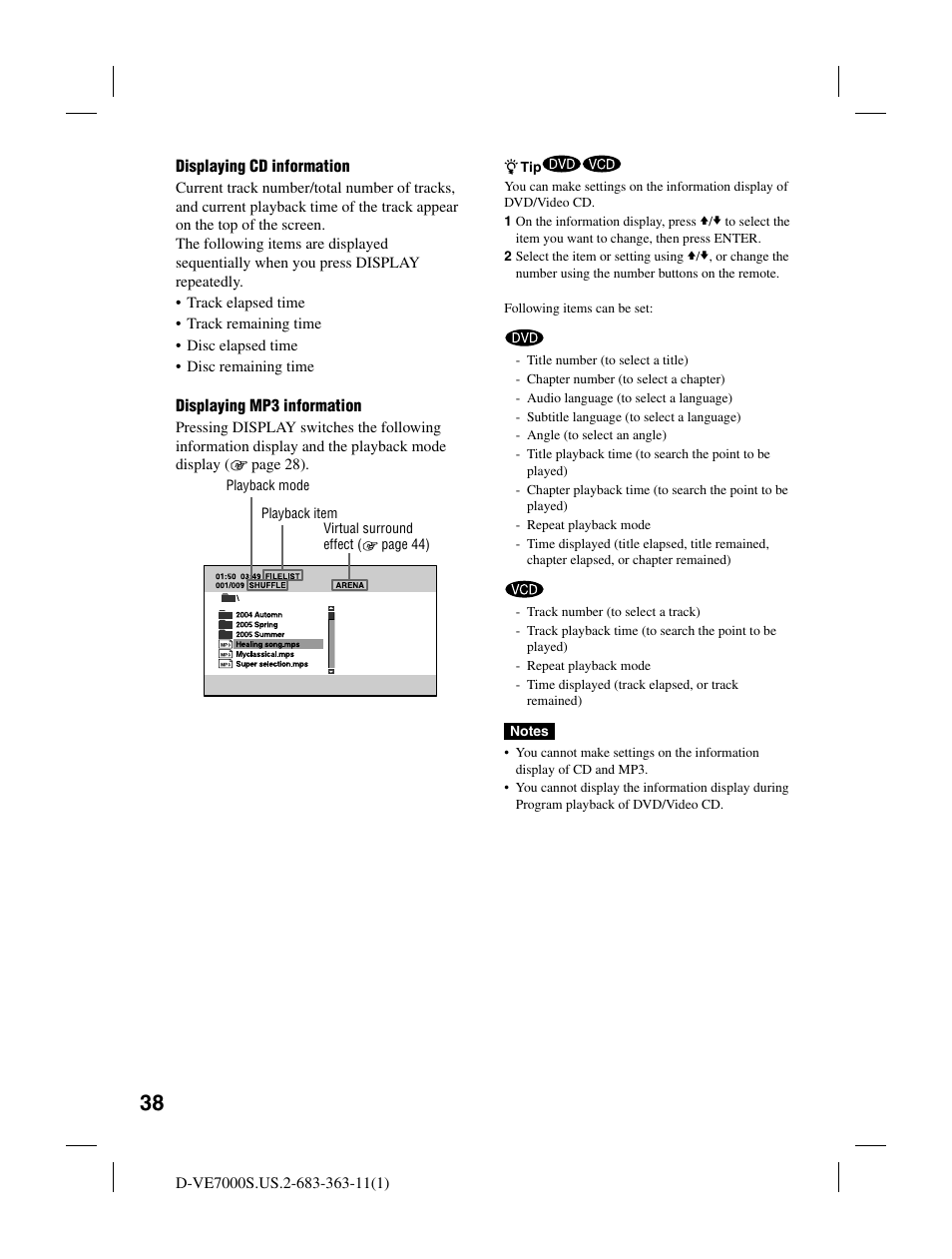 Sony D-VE7000S User Manual | Page 38 / 60