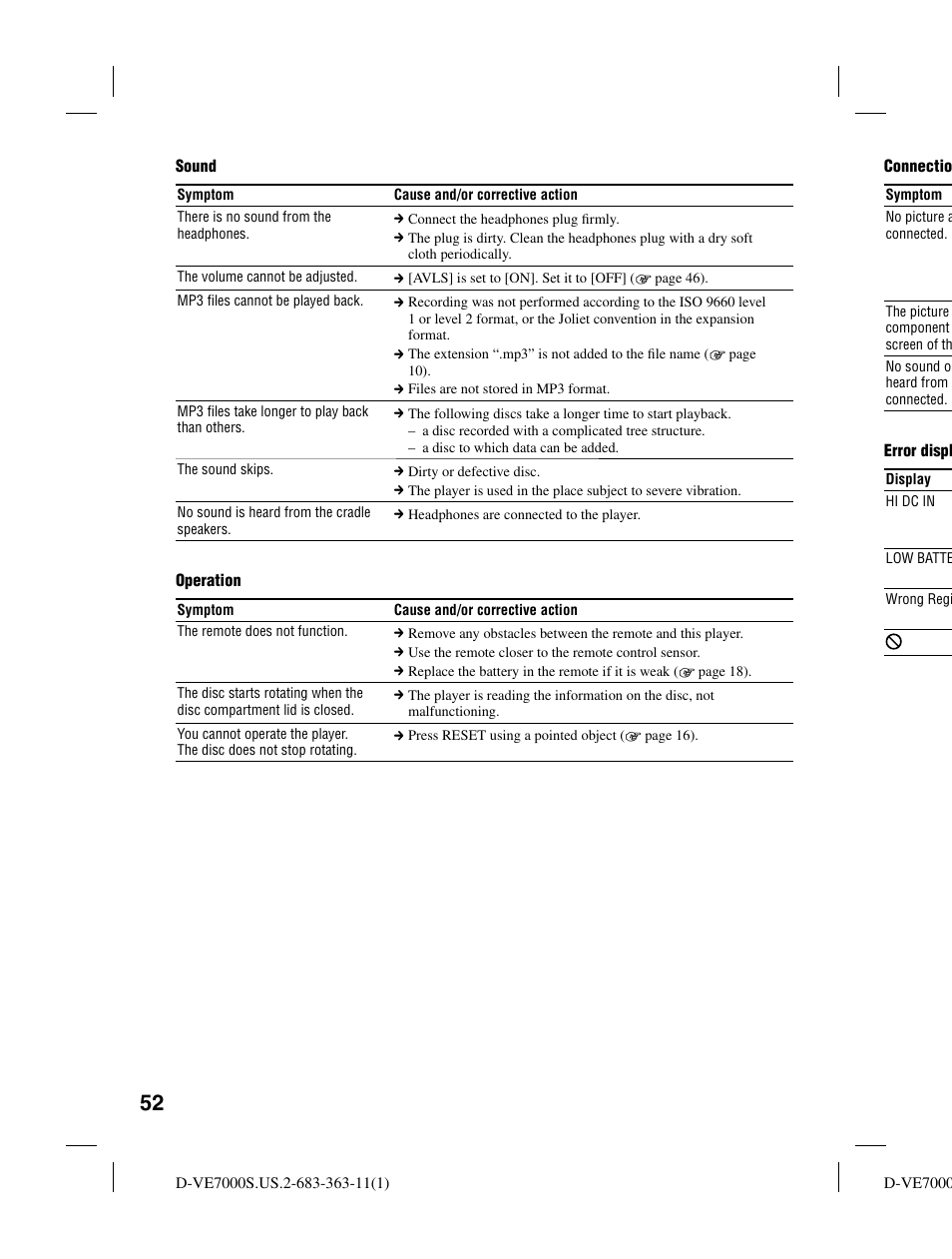 Sony D-VE7000S User Manual | Page 52 / 60