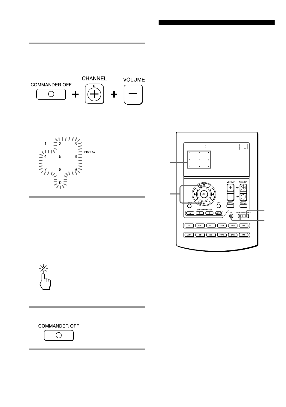 Adjusting the backlight of the display window | Sony RM-AV2500 User Manual | Page 48 / 76