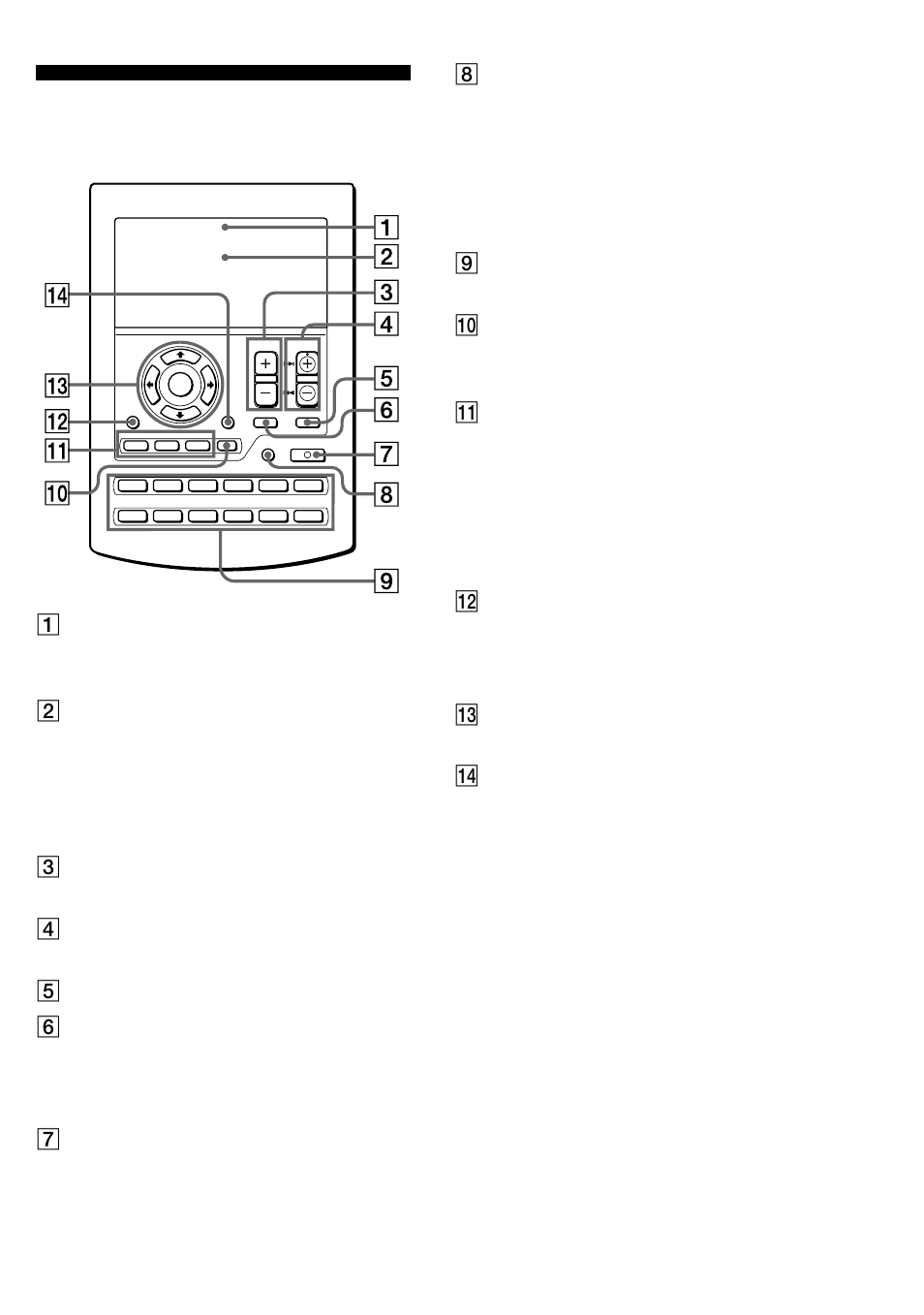 Location and function of controls | Sony RM-AV2500 User Manual | Page 7 / 76