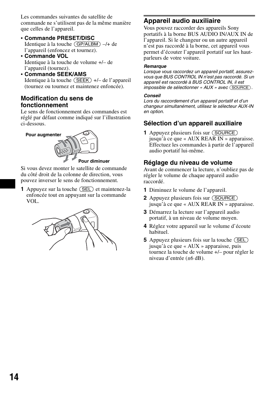 Appareil audio auxiliaire | Sony CDX-R450 User Manual | Page 52 / 100