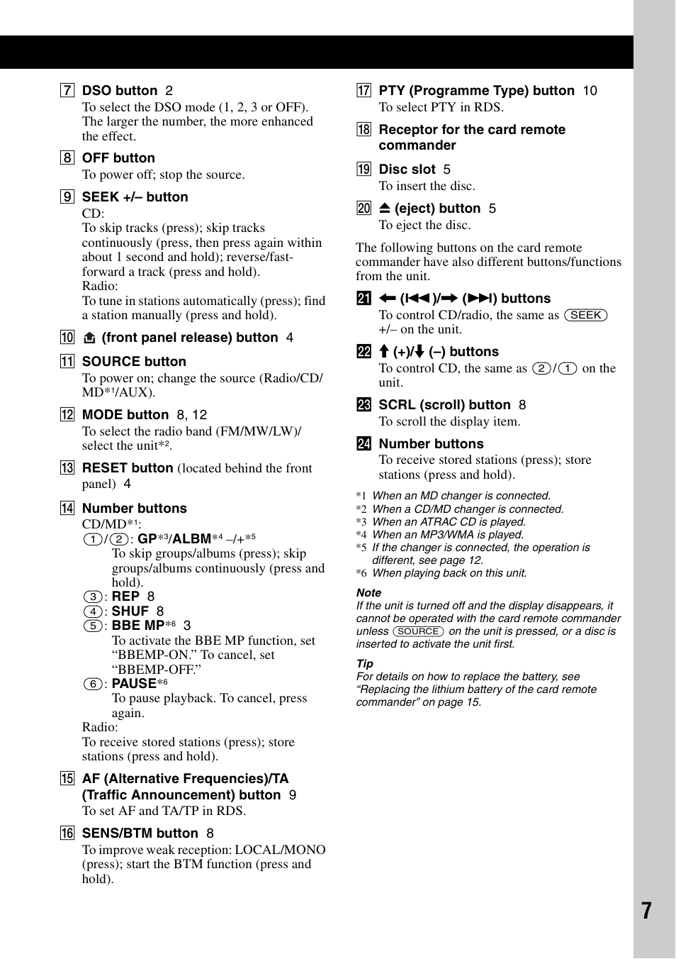 Sony CDX-R450 User Manual | Page 7 / 100