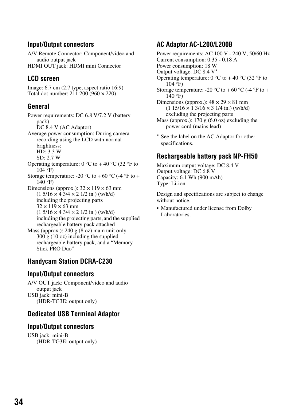 Sony 3-288-523-13(1) User Manual | Page 34 / 36