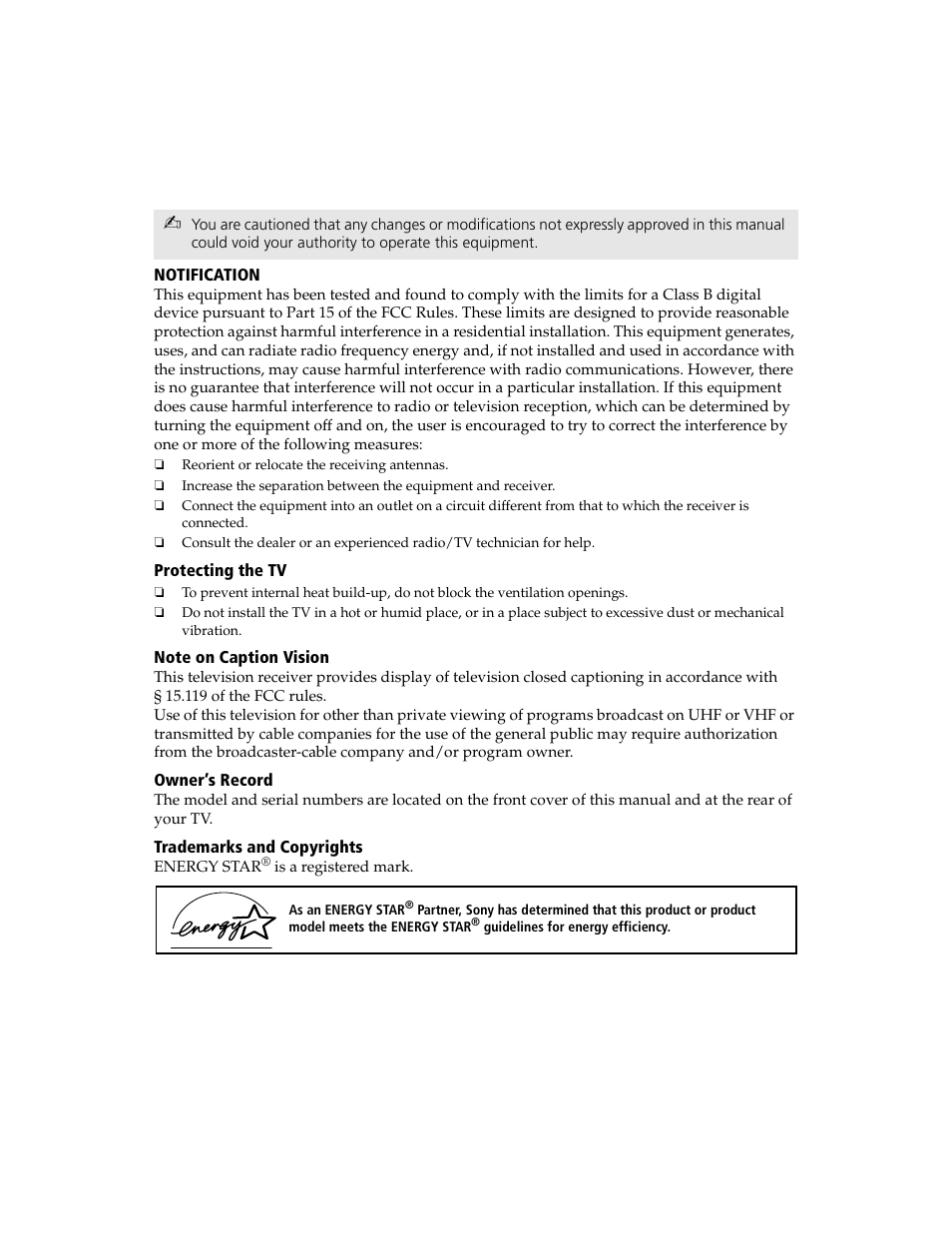 Sony WEGA KV-13FS100 User Manual | Page 4 / 48