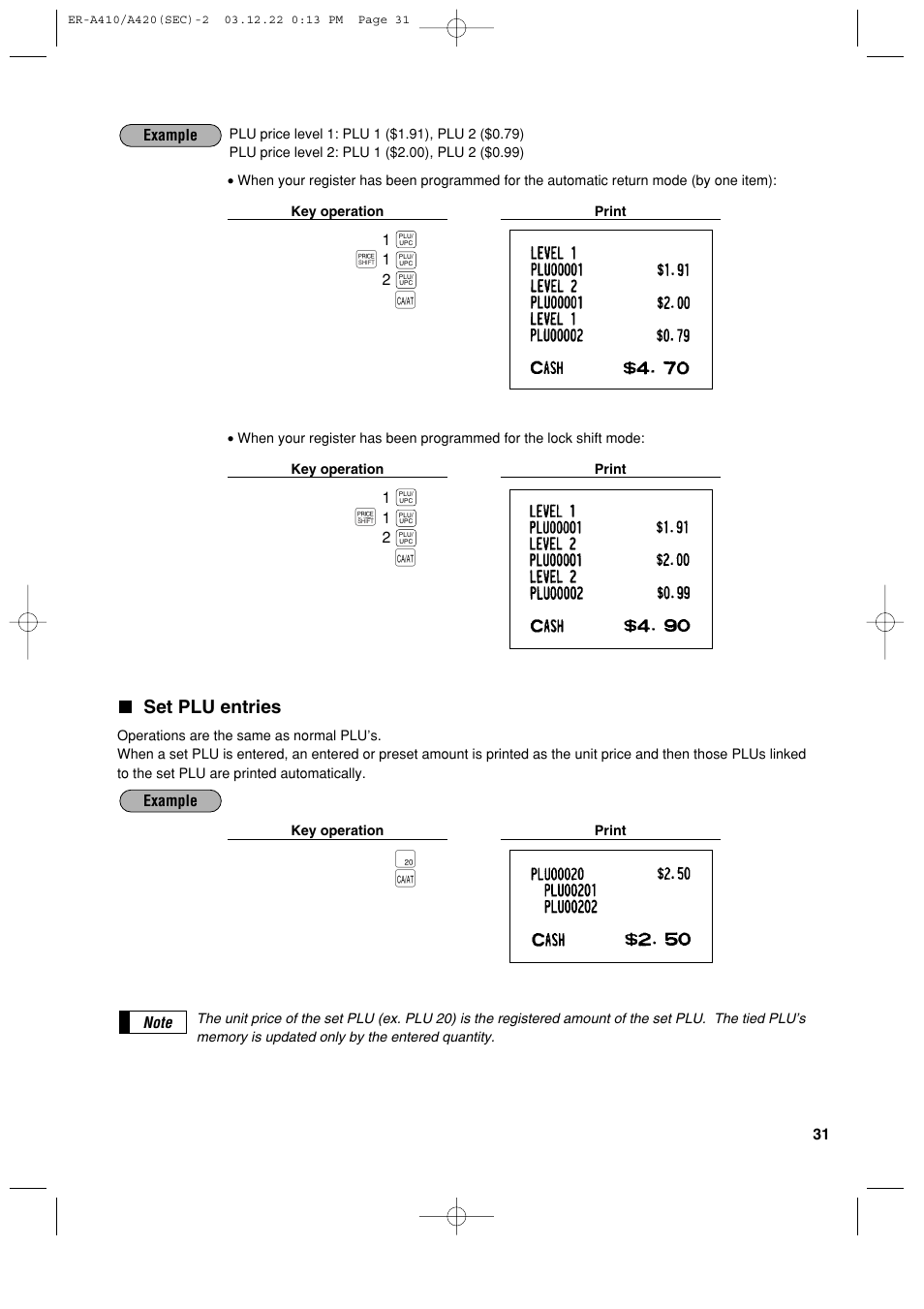 Set plu entries | Sony ER-A420 User Manual | Page 33 / 190