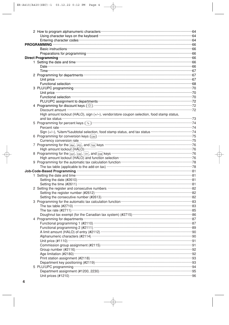 Sony ER-A420 User Manual | Page 6 / 190