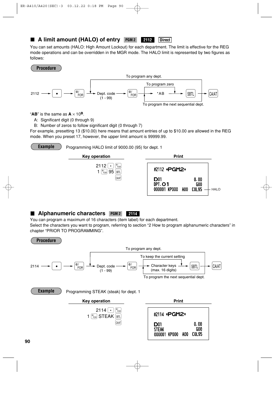 Sony ER-A420 User Manual | Page 92 / 190