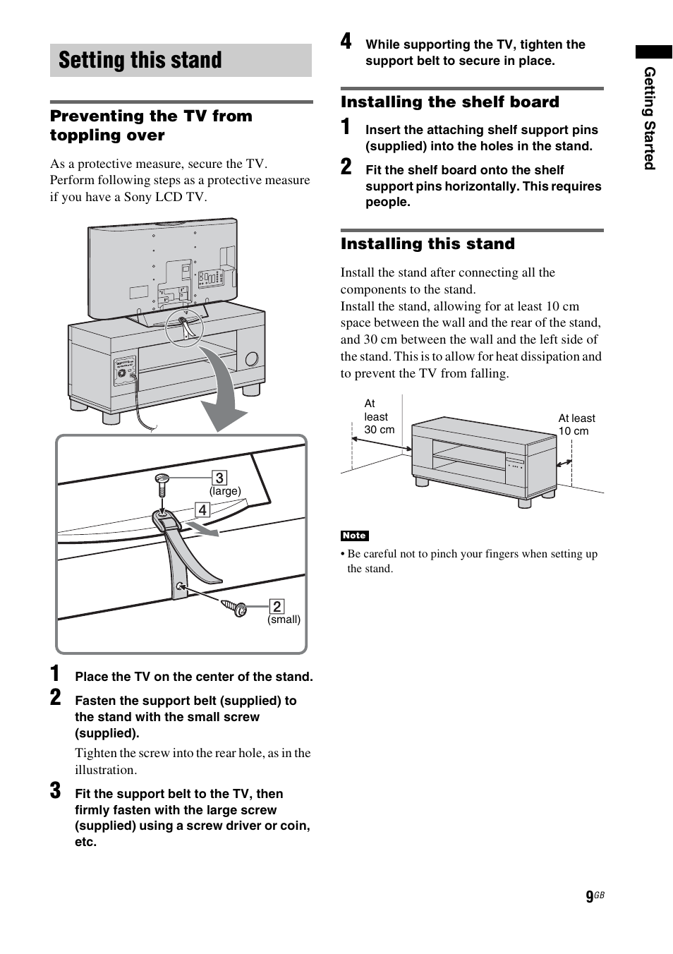 Setting this stand | Sony 3-877-030-12(1) User Manual | Page 9 / 40