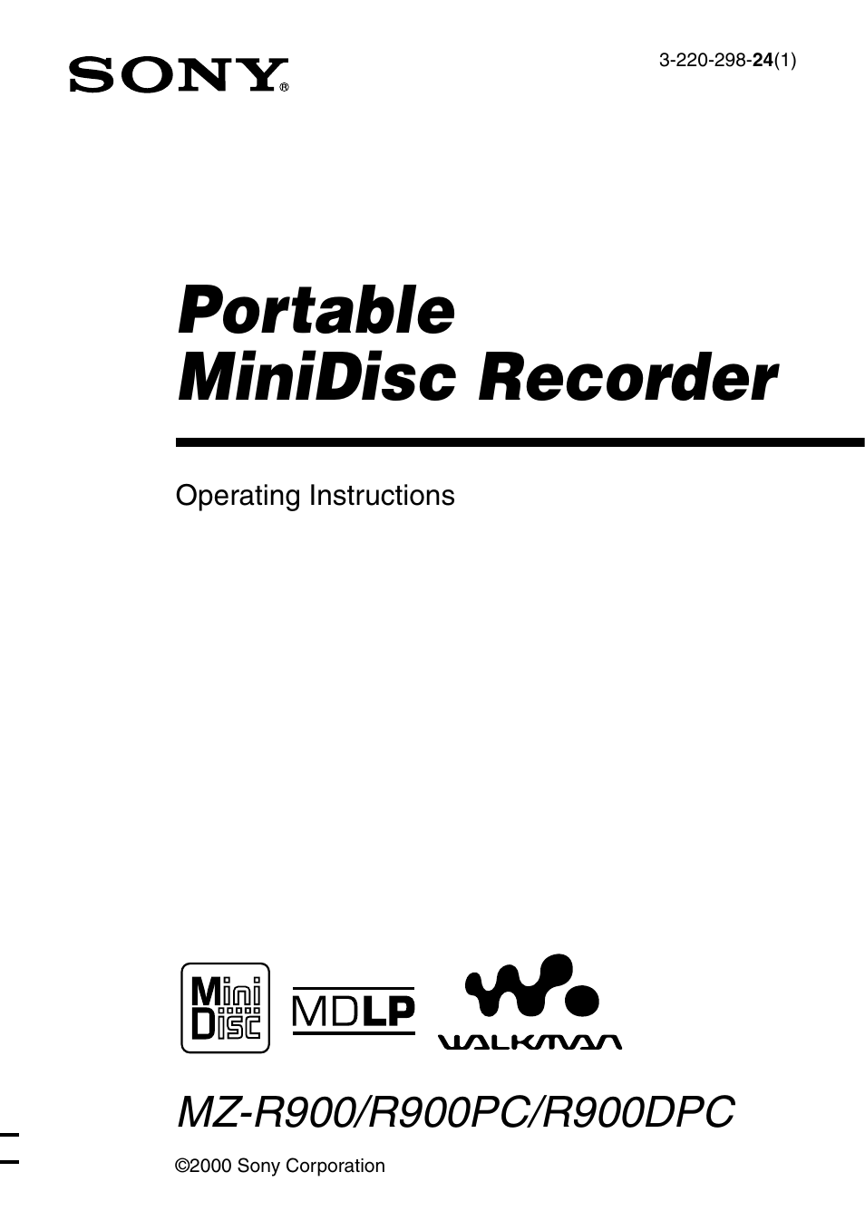Sony MZ-R900 User Manual | 72 pages