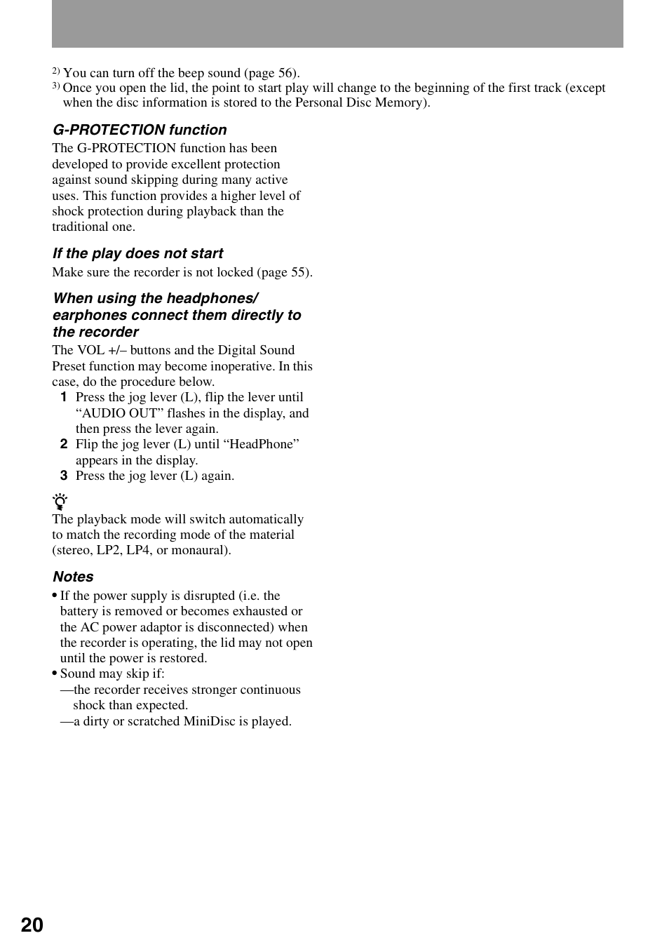 Sony MZ-R900 User Manual | Page 20 / 72