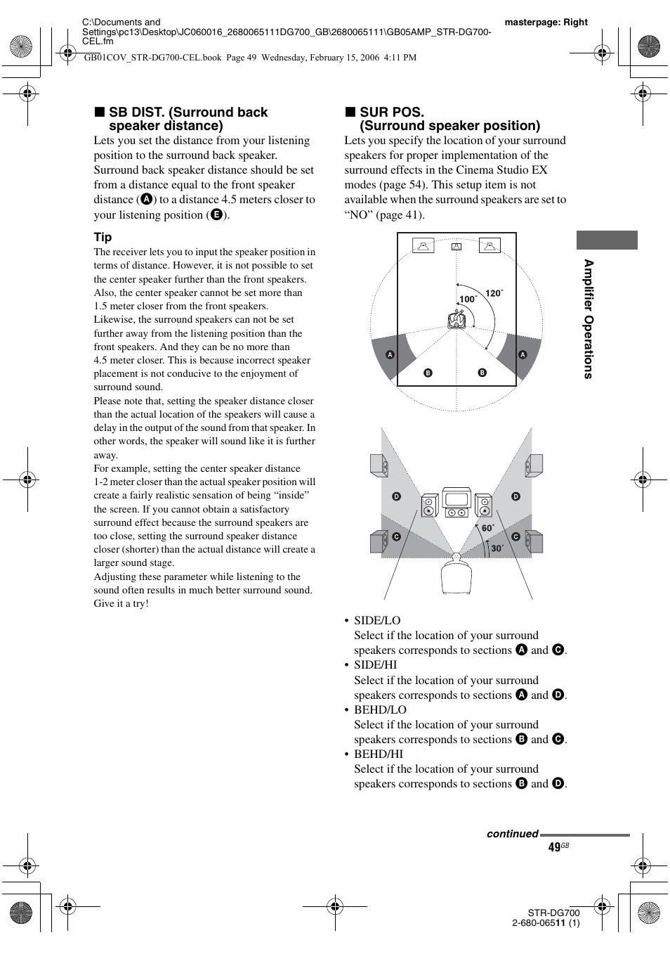 Sony STR-DG700 User Manual | Page 49 / 84