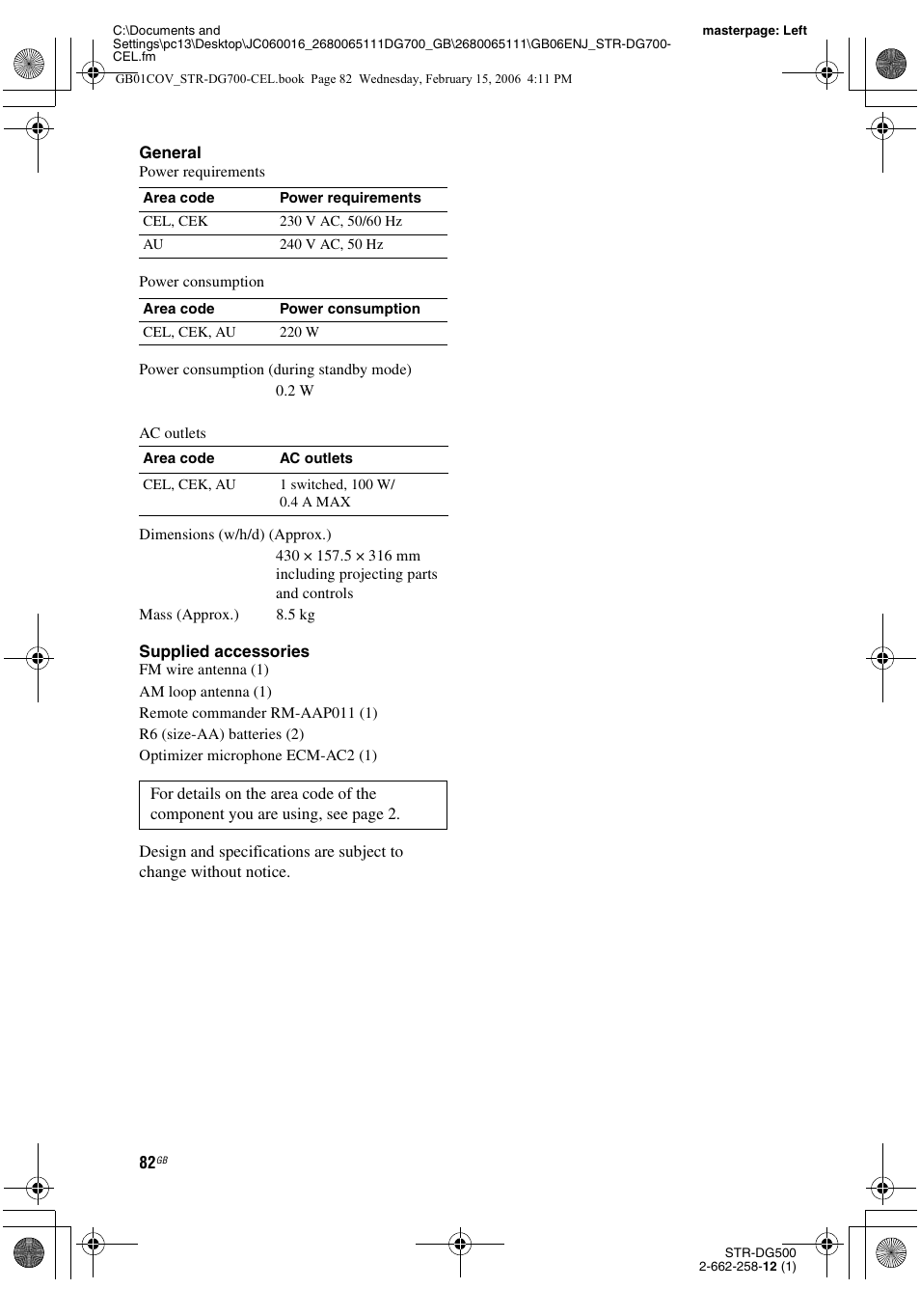 Sony STR-DG700 User Manual | Page 82 / 84